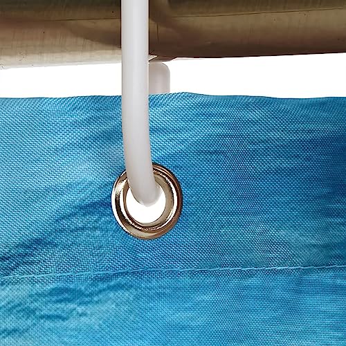 Rideau de douche gris bleu KnSam en polyester haut de gamme avec œillets renforcés