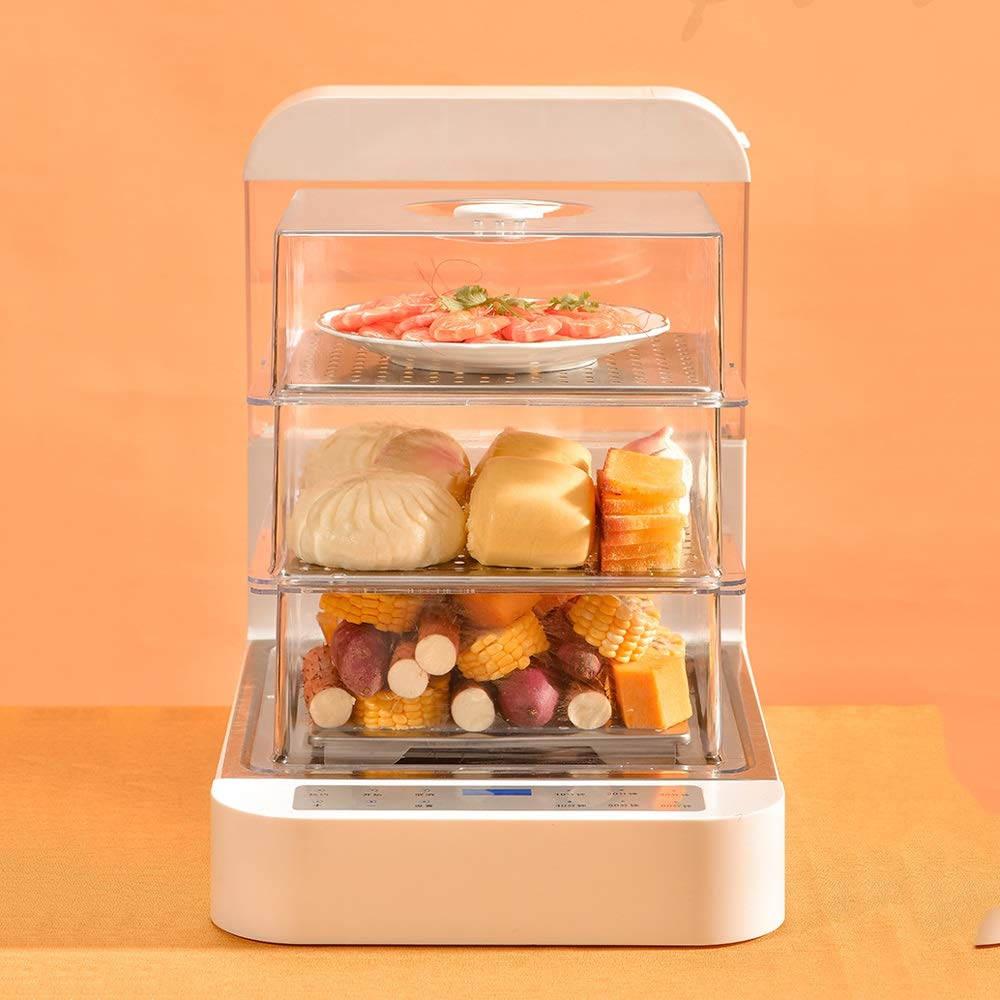 Vaporiera elettrica Multifunzionale a 3 Strati per la Cottura di Frutti di Mare e Verdure