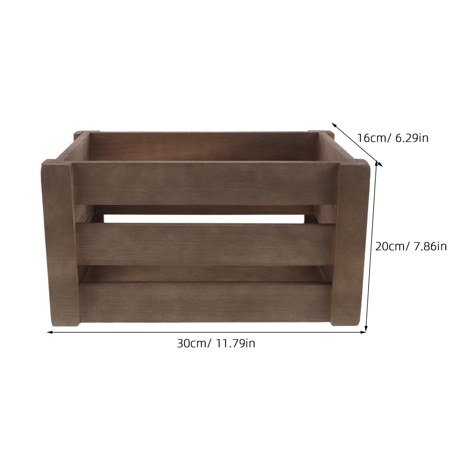 Scatola di Stoccaggio Rustica in Legno Rettangolare per Cucina e Display