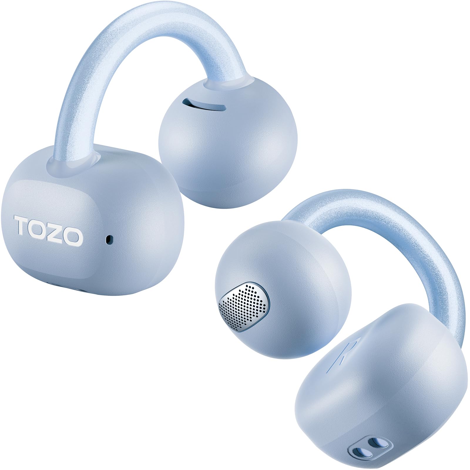 TOZO Open Ear Wireless Headphones Lightweight with Multi-Angle Adjustment, Bluetooth 5.3 Earbuds with Dual-Axis Design for Long-Lasting Comfort, Crystal-Clear Calls for Driving, Blue