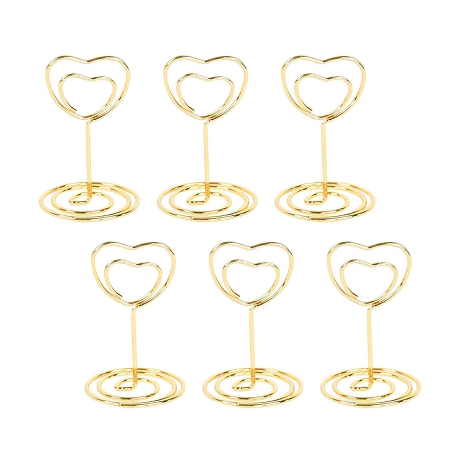 VHcgCGJ Table number holder, 10pcs Metal Place Card Holders Wedding Table Number Name Sign Birthday Party Home Decoration(Gold Heart)