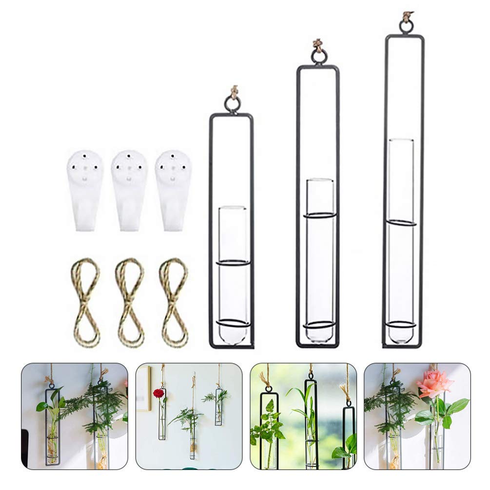Provetta da appendere Fioriera in vetro Contenitore per terrario in vetro Vaso per fiori con gemme per la decorazione domestica Piante verdi Matrimonio 3 kit