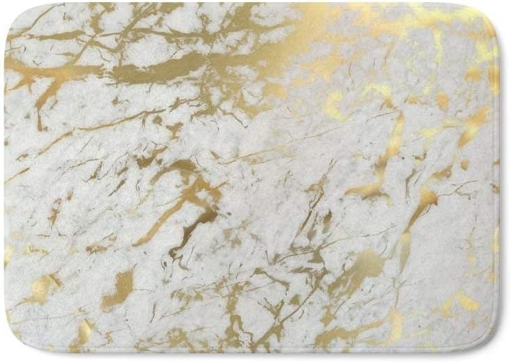 Vercxy Gold Marble Bath Mat 23.6x17.5Inch