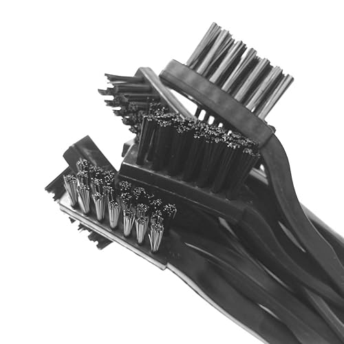 Miniatura 3 de Lantee 10 piezas de fibras conductoras negras de 3 filas, cerdas de mango de plástico, resistentes y antiestáticas, cepillos seguros ESD para