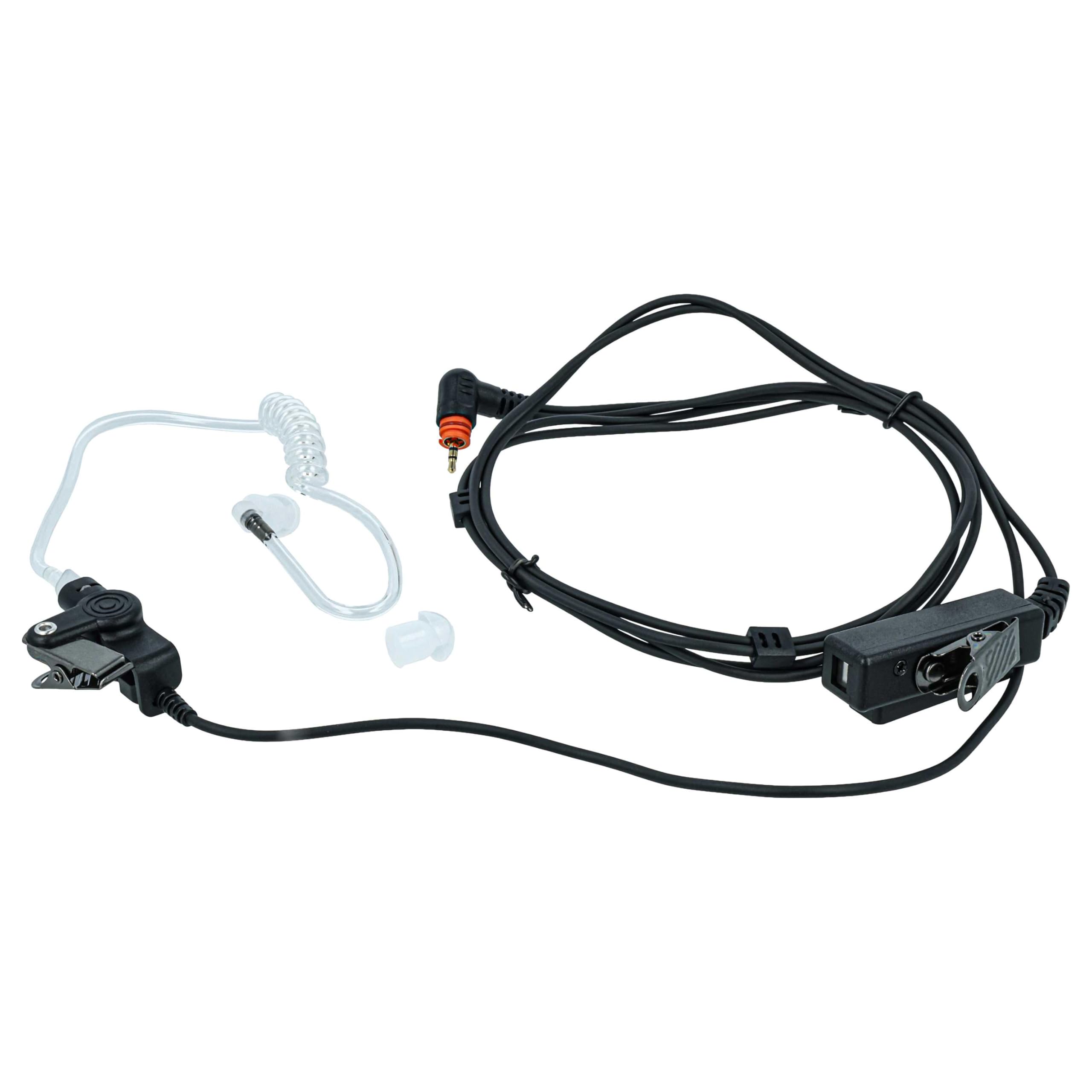 vhbw Zestaw słuchawkowy kompatybilny z Motorola SL7550, SL1K, SL4010, SL1600, SL4000, SL7500, SL1M krótkofalówka - przezroczysty, czarny