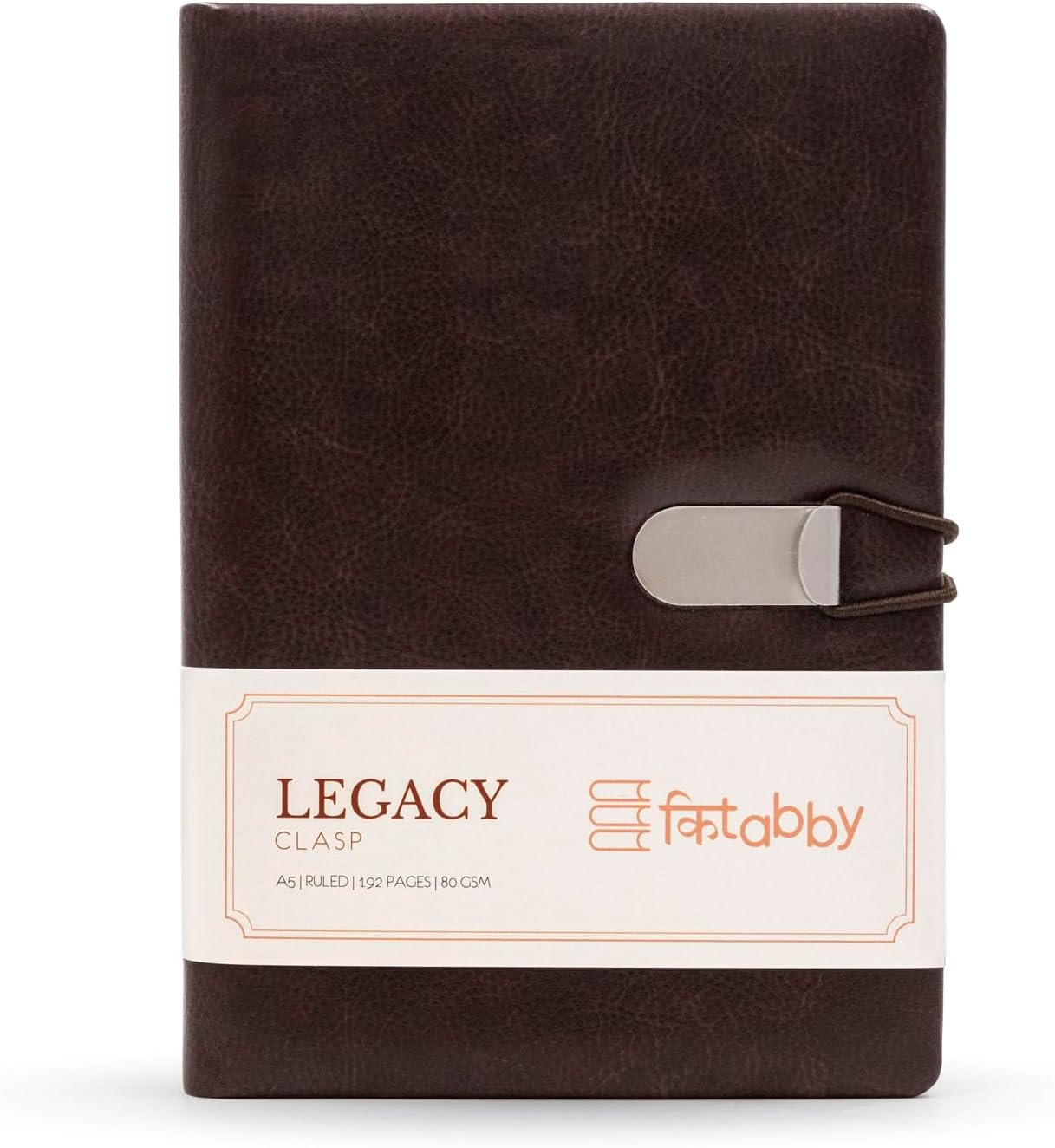 Kitabby - Legacy Clasp - A5 Size - Hard Bound Notebook with an Elastic Band and Hook Locking Mechanism - Padded PU Soft Leather Cover Material - (Maroon) [Office Product]