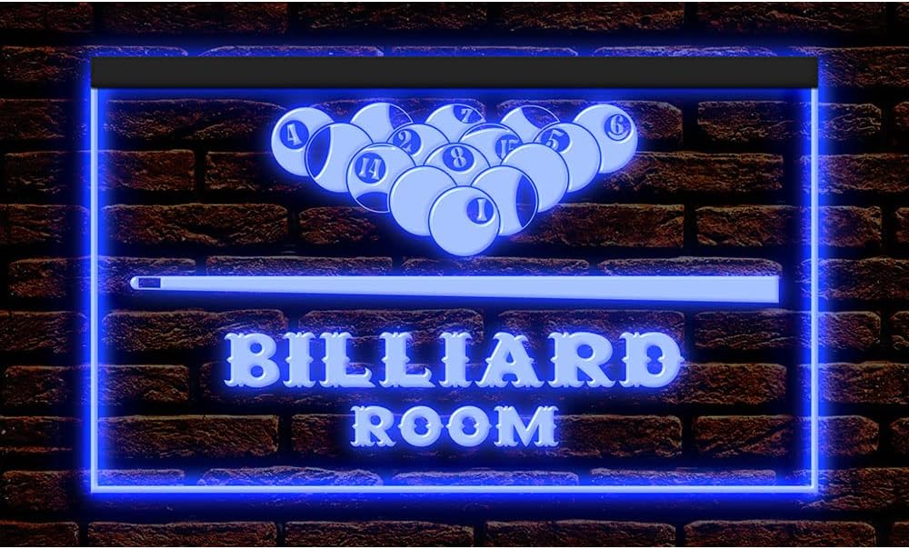 230033 Billiard Room Pool Stick Man Cave Game Home Decor Display LED Light Neon Sign (12" X 8", Blue)