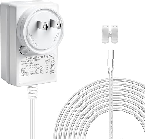 Adaptador de fuente de alimentación de 12 V, 2 A, convertidor de 24 W CACC de 100 V-240 V a 12 voltios y extremos de cable desnudo + terminales de
