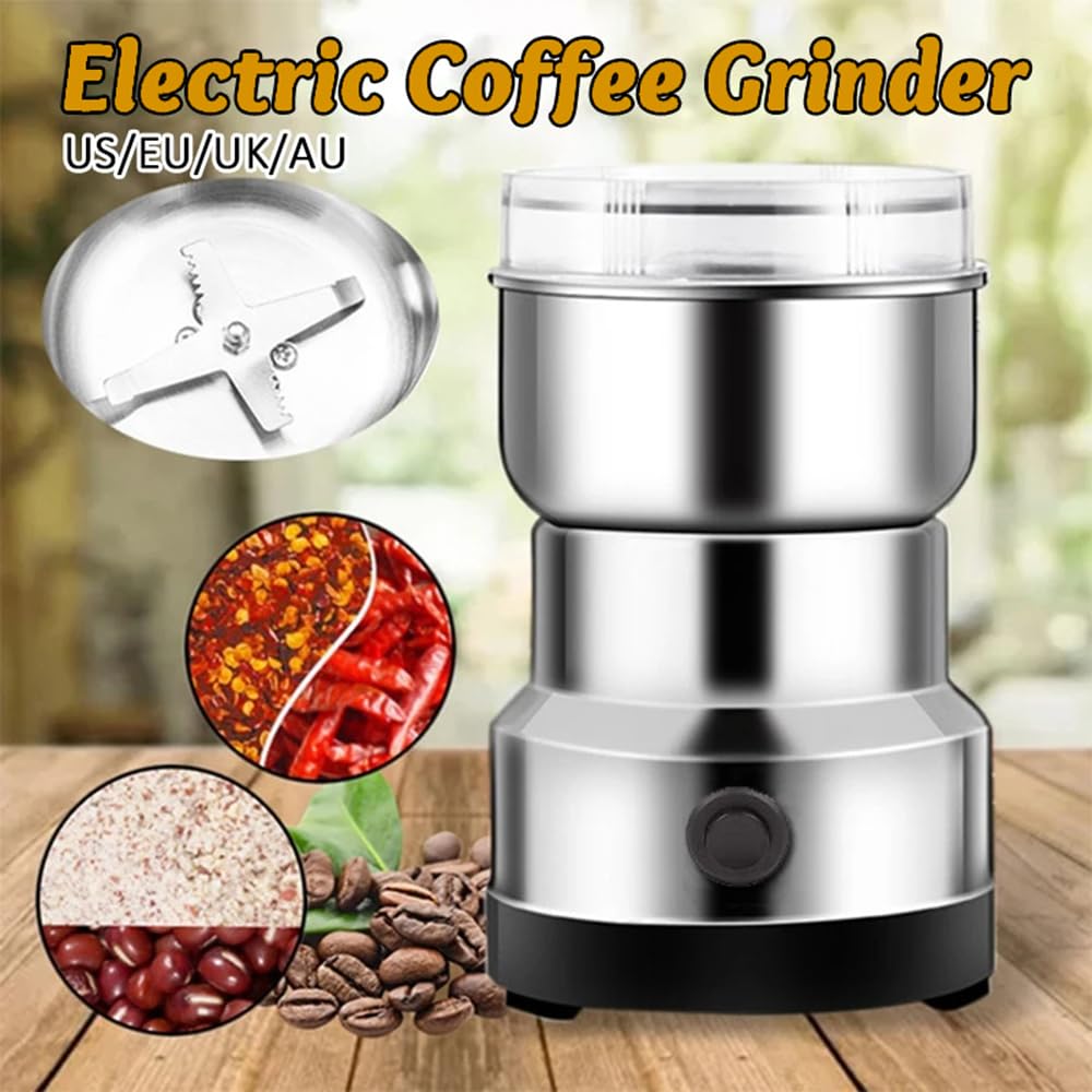 Mini Molinillo Molinillo de Café Máquina Eléctrica de Molienda de Granos Molienda Rápida con Acero Inoxidable 4 Cuchillas para Semillas Arroz Frijoles Condimentos