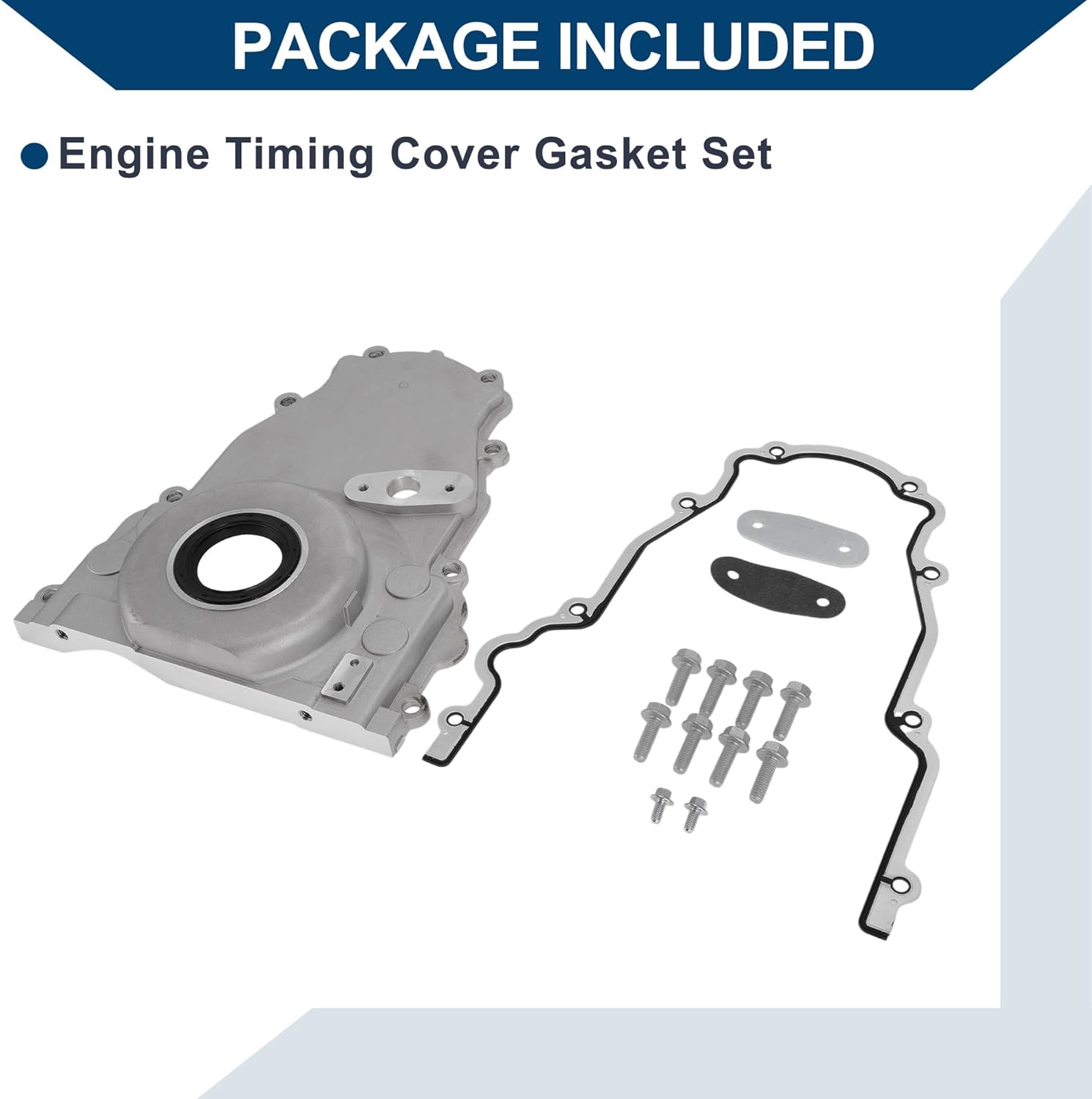 No.12633906/12561243/12600326 Engine Timing Cover Gasket Set for LS2 LS3 Gen 4 LSx 4.8L 5.3L 6.0L 6.2L Engines Chain Case Cover Gasket 1 Set