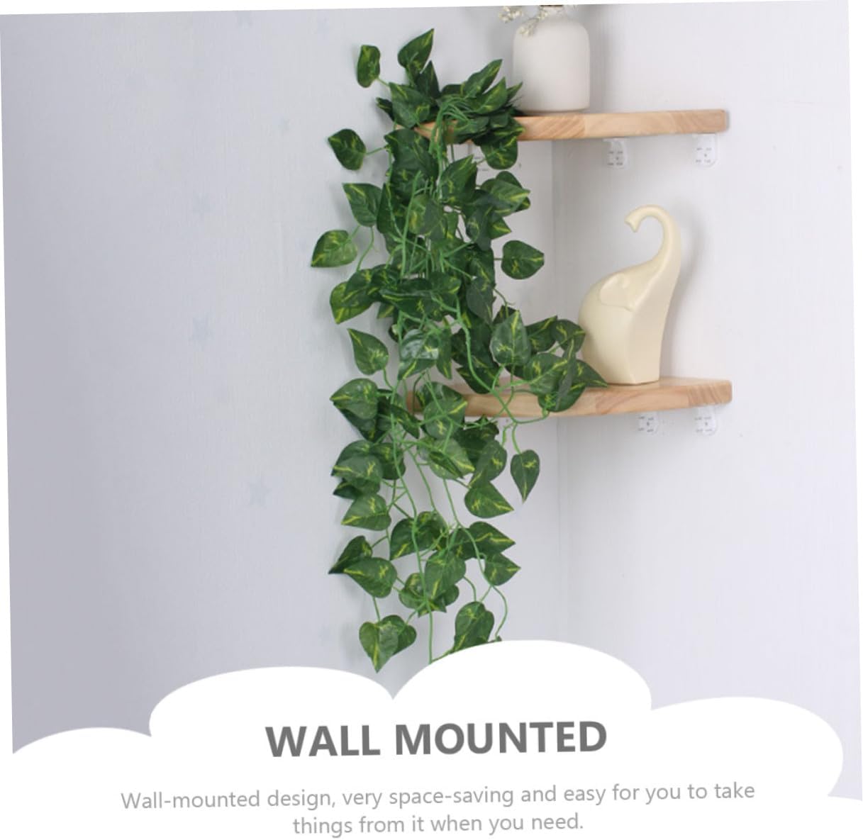 TOYANDONA Rubber Wood Floating Corner Shelf Wall-Mounted Bathroom Rack Decorative Storage for Shampoo Shower and Toilet Accessories Space-Saving Design for Spaces