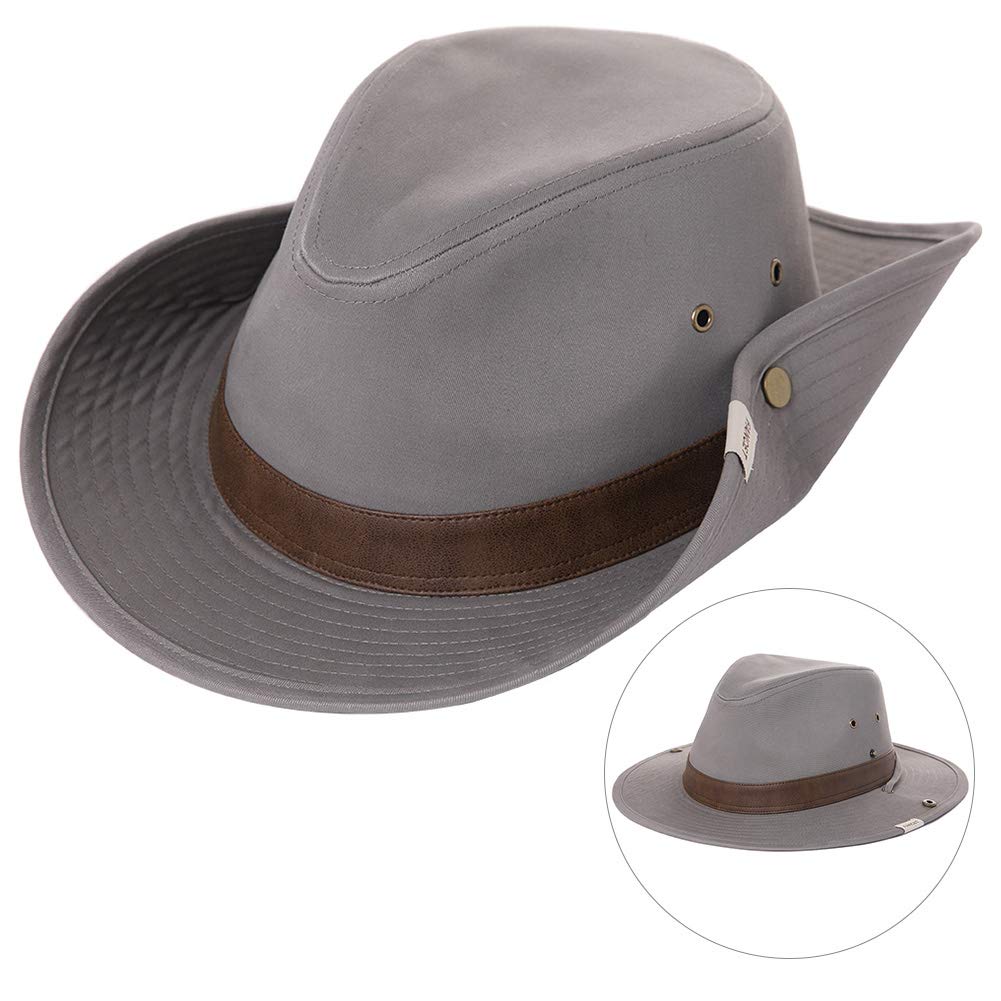 Comhats Cappello da safari fedora australiano UPF 50, in cotone, unisex, protezione UV, per pesca, escursionismo, passeggiate, cappello estivo