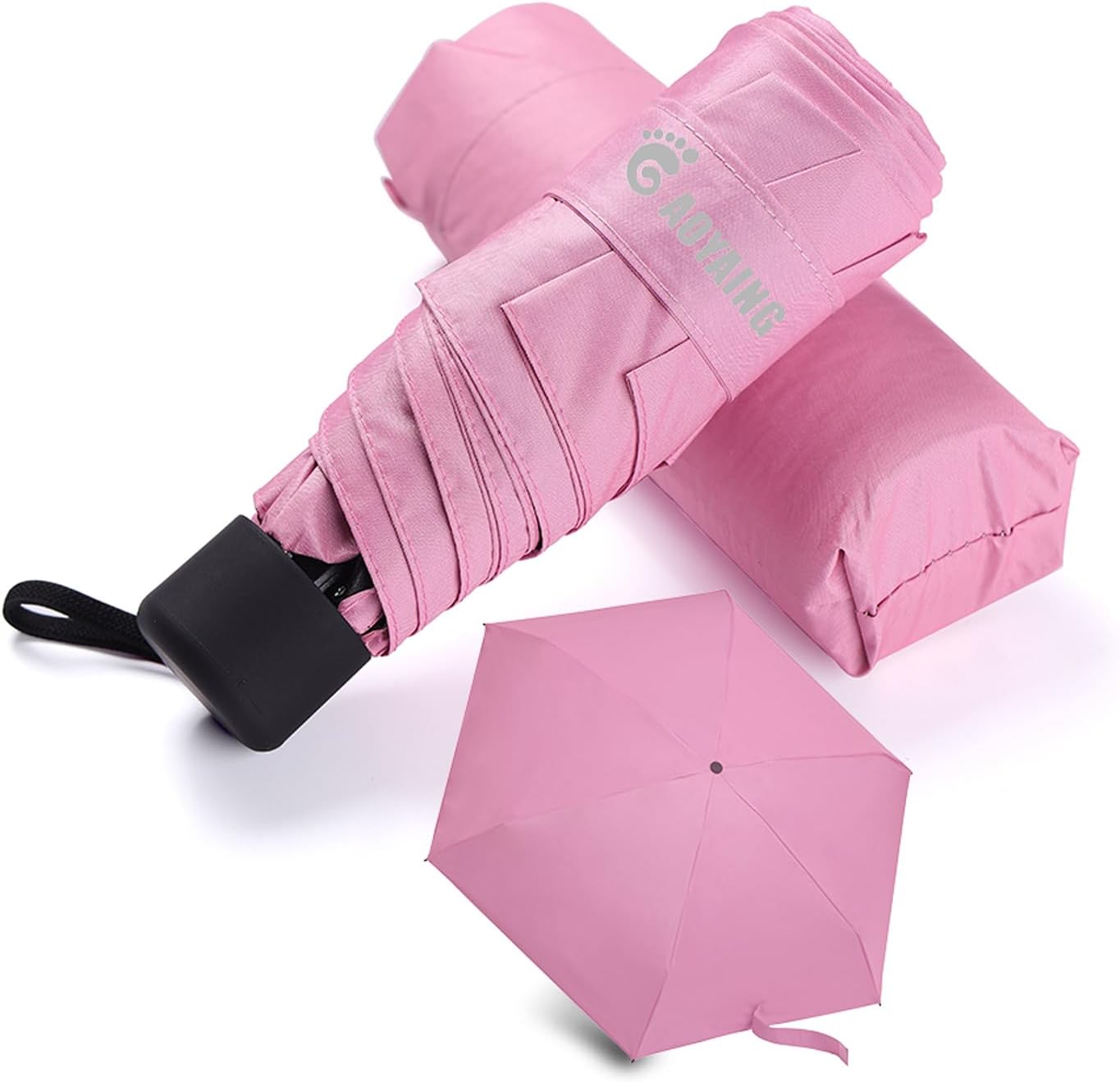 Compact Travel Umbrella with Case Sun&Rain Lightweight Small and Compact Suit for Pocket