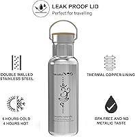 Vista 2 de NES MINDFULNES Termo de acero inoxidable, reutilizable, botella térmica, termo de café, termo de acero inoxidable, termo aislante, pintura