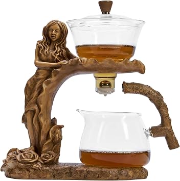 Zurucily Glass Teapot Set with Infuser Semi Automatic Tea Set Magic Teapot Beauty