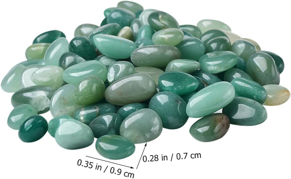 YARNOW Natural Dendritic Jade Aquarium Gravel Stones 7-9mm Bulk Decorative Fish Tank Rocks for Aquarium Landscaping and Terrarium Décor, 2lb Pack