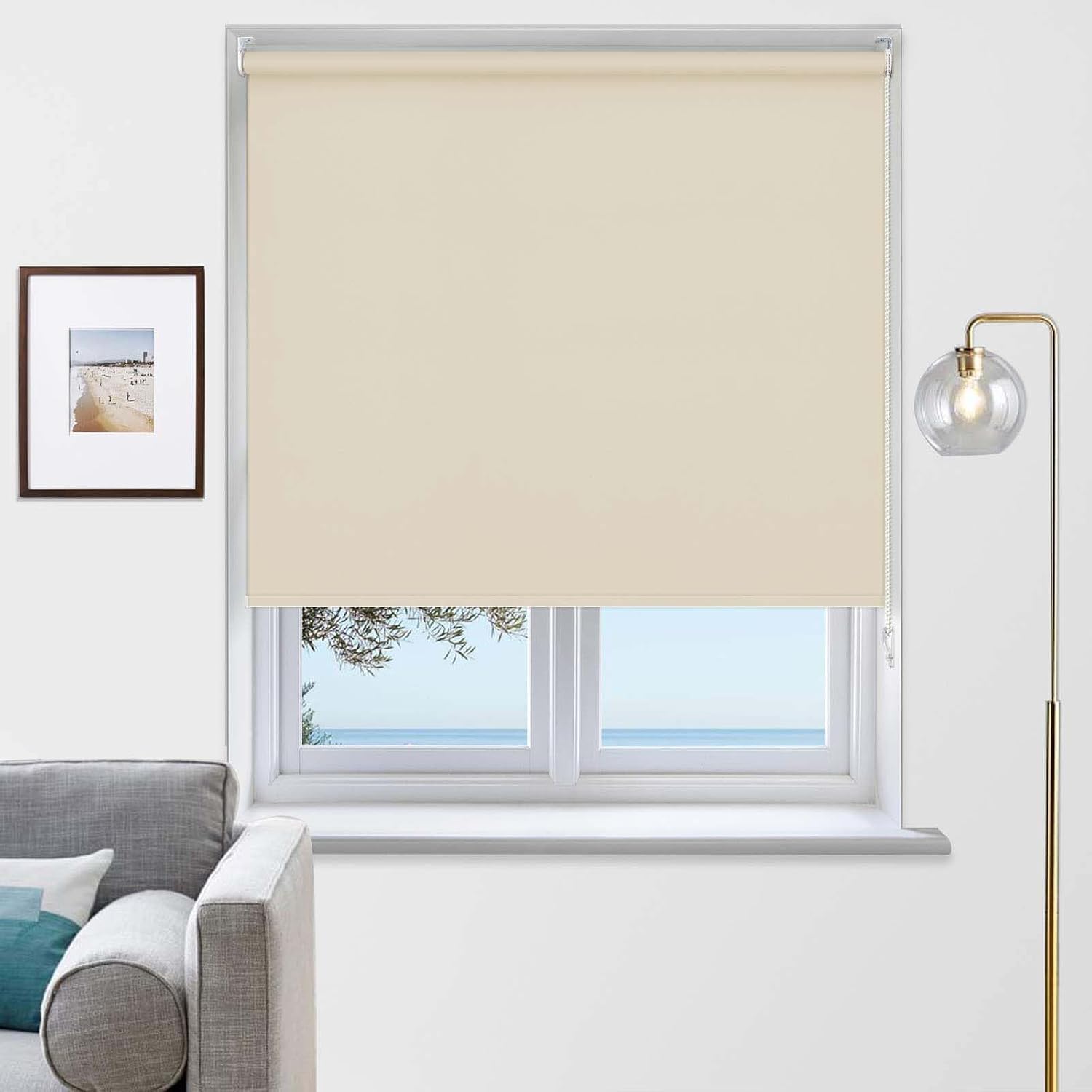 Rehan & Co Blackout Fabric Roller Blinds Cappuccino Blind (195W X 165H cm) โ image 1