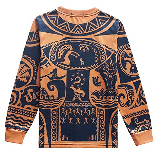 Boys Maui Cartoon Comfy Loose 2-Piece Long Pajama Set Sleepwear3