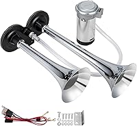 Vista 16 de Kit de bocina eléctrica negra para motocicleta, bocina de tren impermeable de 150 dB para camión, kit de bocinas de auto universal para cualquier