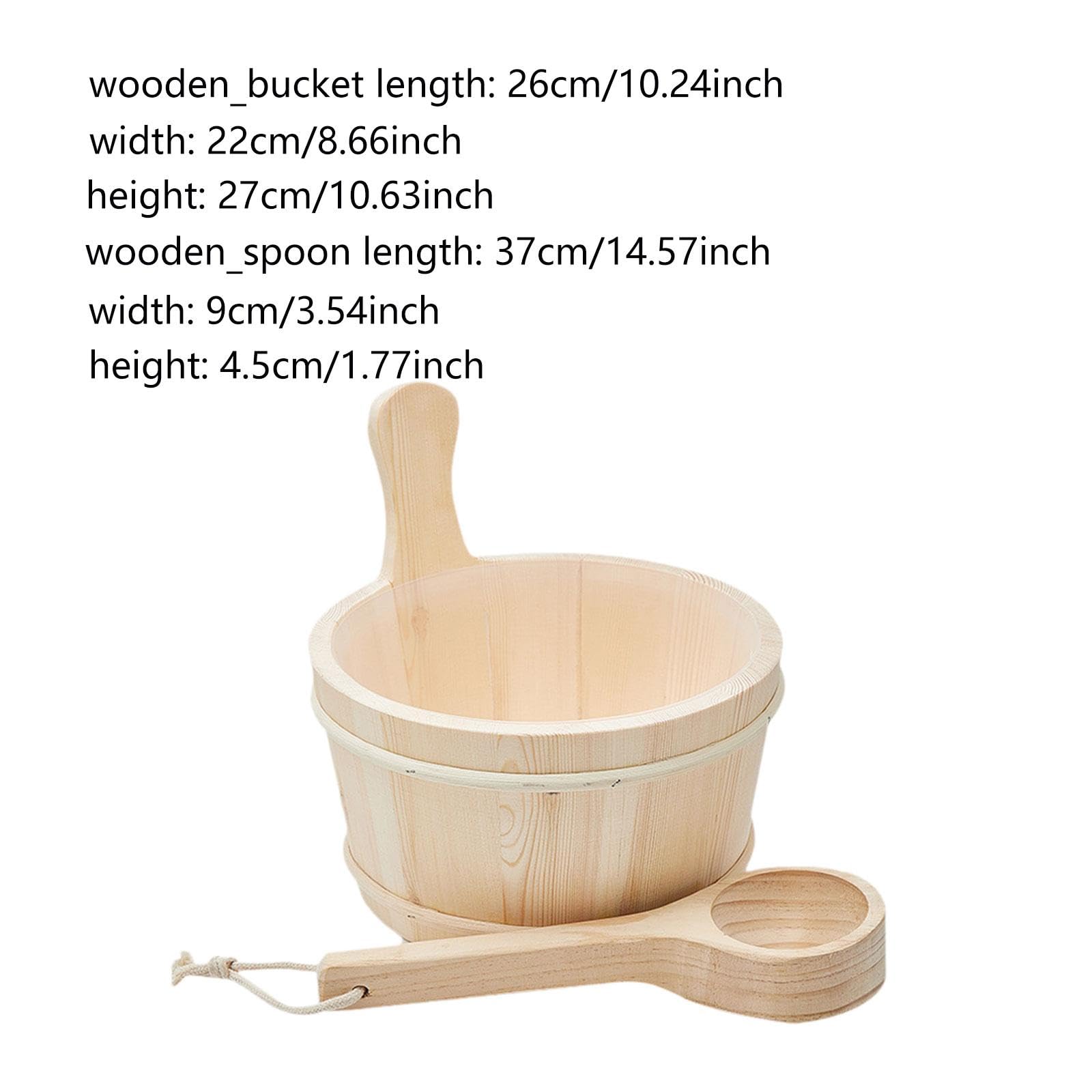 MYCENSE Sauna Bucket with Ladle with Handle Storage Container Sturdy Professional Accessories Set Water Bucket for Steam Room Hotels