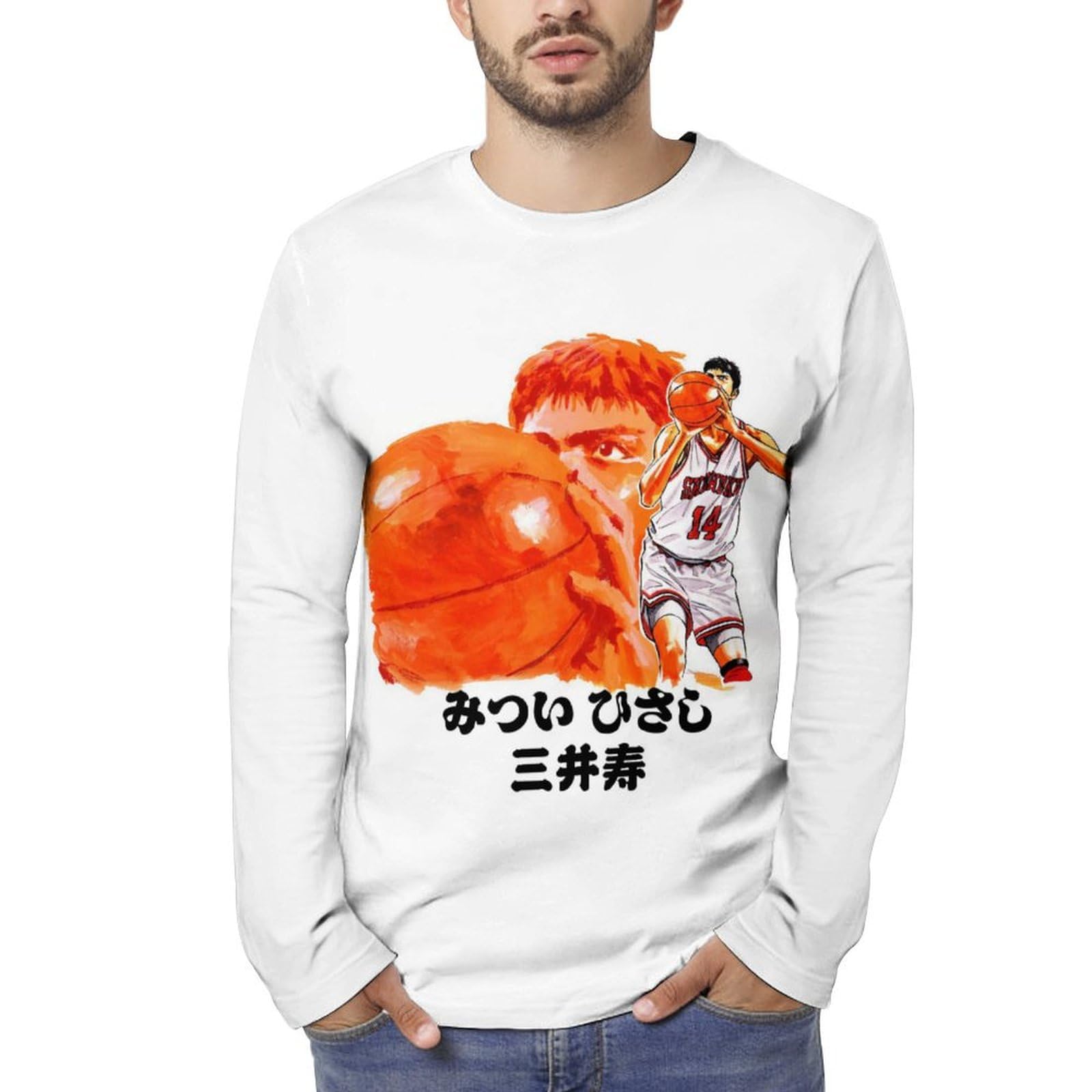 Amazon.co.jp: メンズ 長袖tシャツ スラムダンク 三井寿 ロングtシャツ