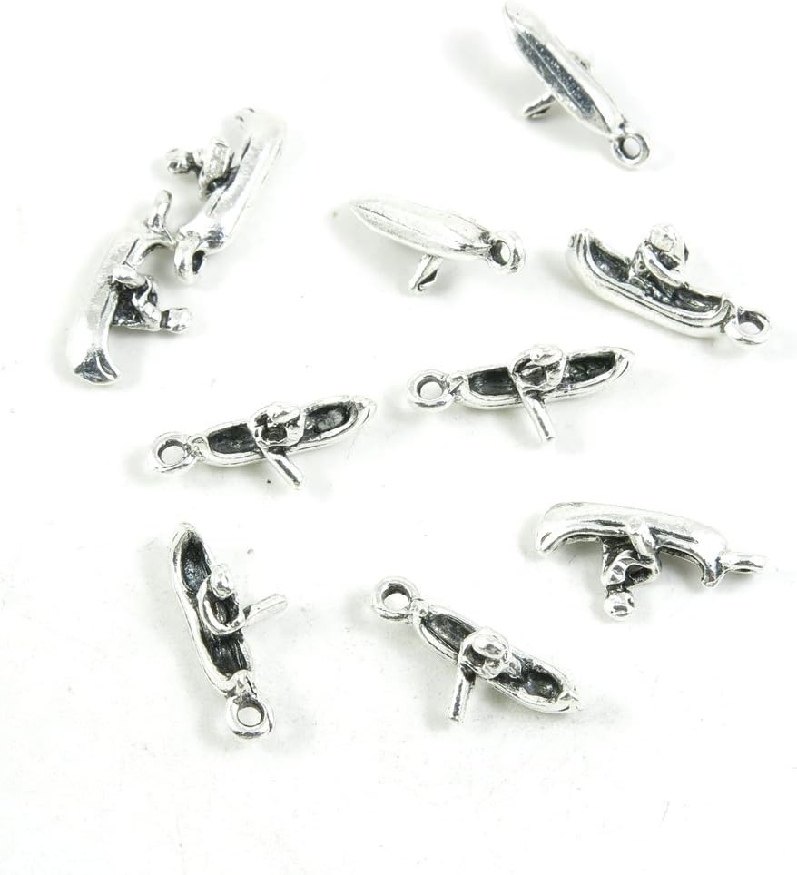 270 Pieces Antique Silver Tone Jewelry Making Charms Pendant Findings Craft Supplies Bulk Lots Arts M2KC2 Boating Rowing Canoe