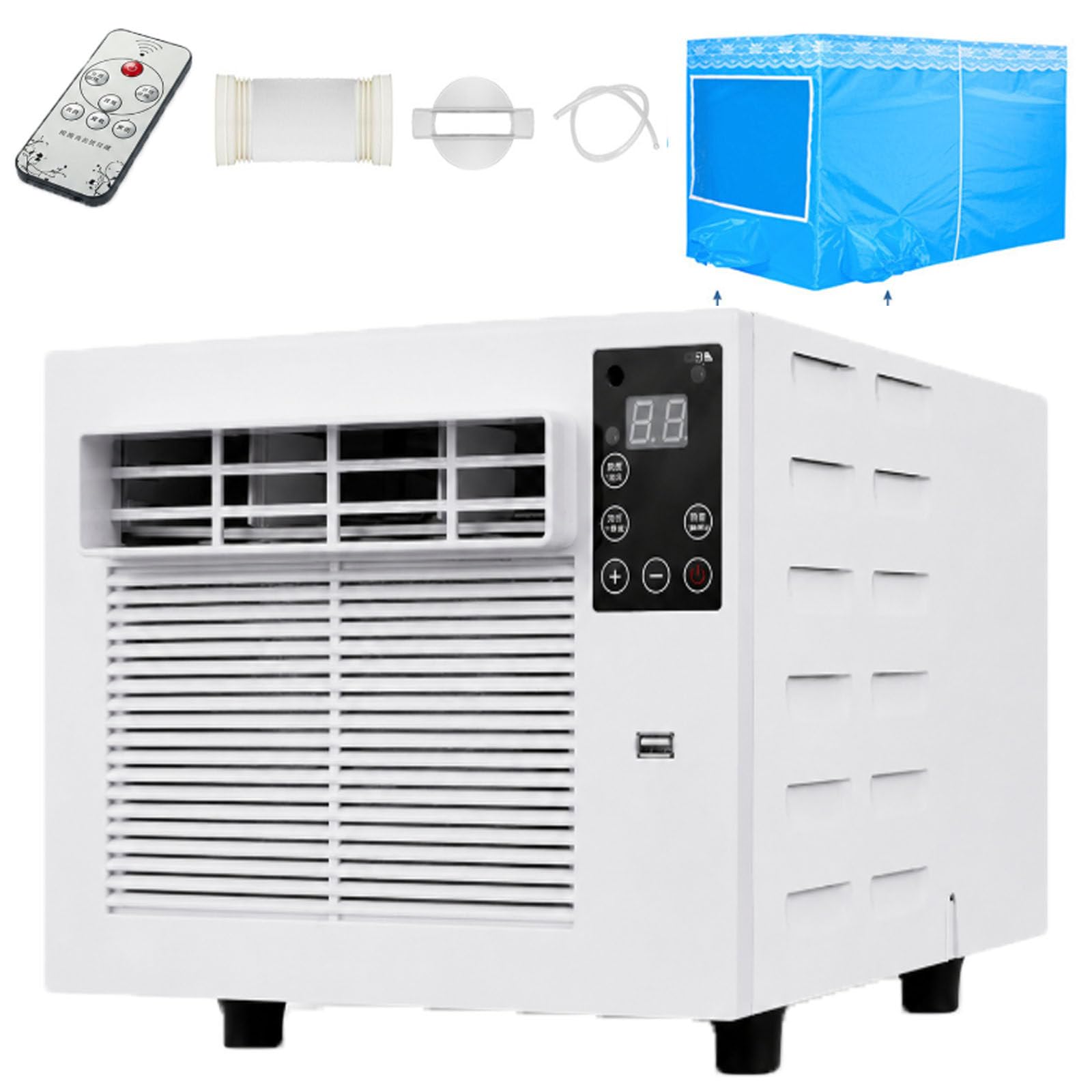 smafoseedding Portable Air Conditioner For Tent Camping, Mobile Tent Air Conditioner & Camping Ac Unit, 1876btu With Dehumidifier, Quiet Night Mode, 280w, Remote For Outdoor,Indoor AC+0.9M