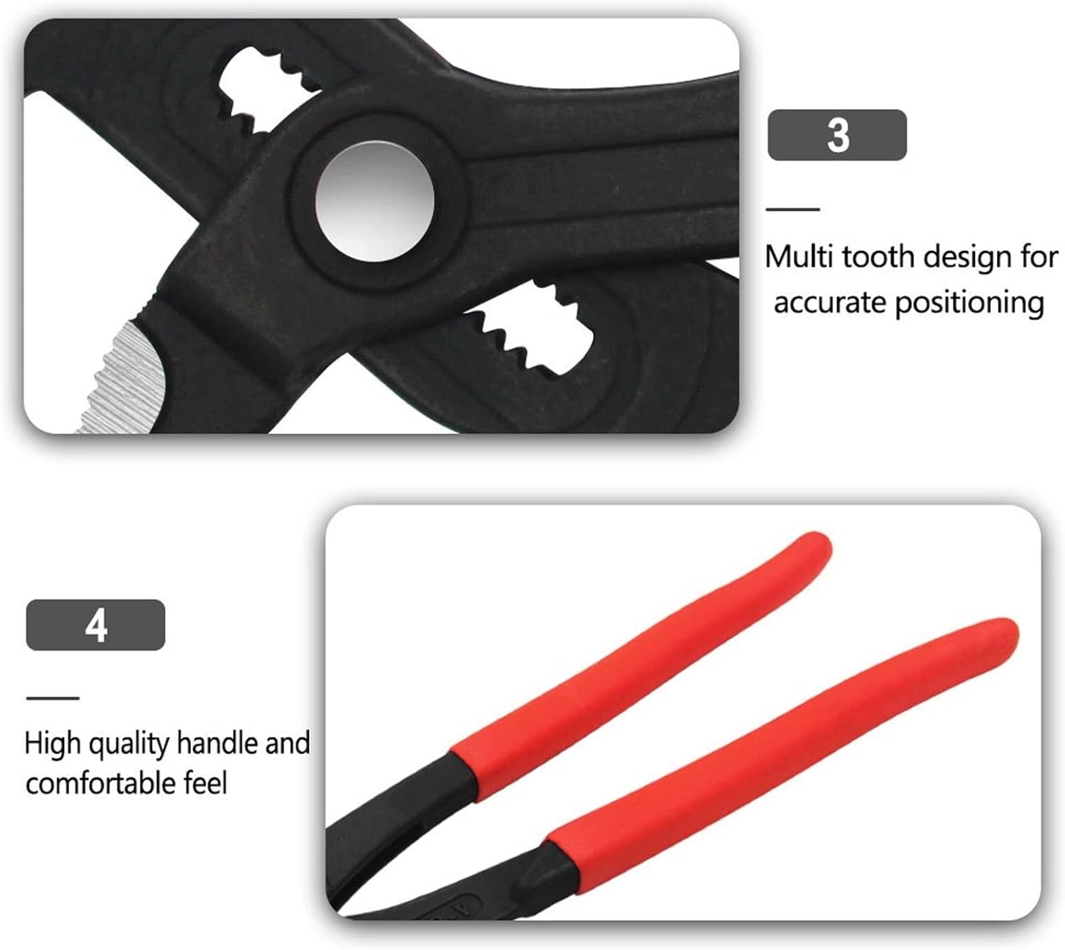 Pliers，Crimping Pliers Wire and Cable Cutters Adjustable Opening Wrench Multifunction Professional Pipe Pliers Mechanical Repair Hardware Tool, Chrome