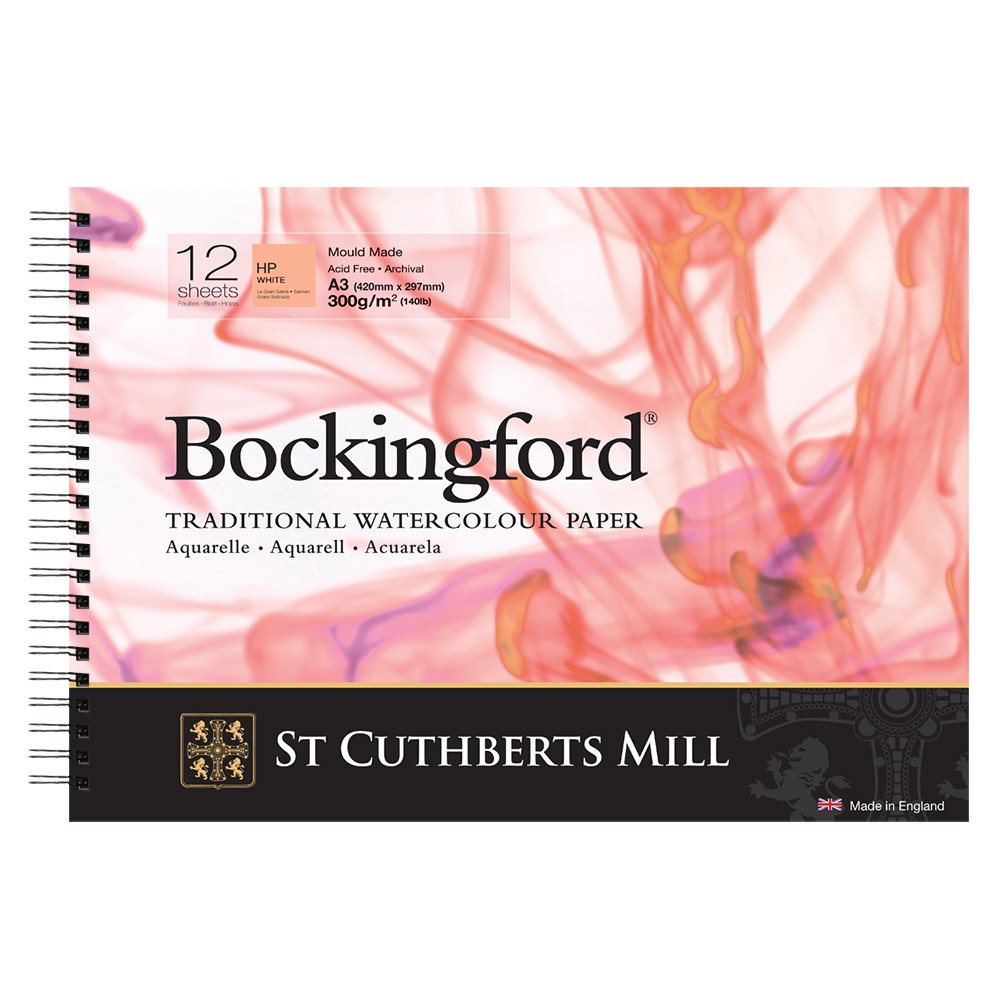 Bockingford : Watercolour Paper : Spiral Pad : 300gsm : A3 : Hot Pressed