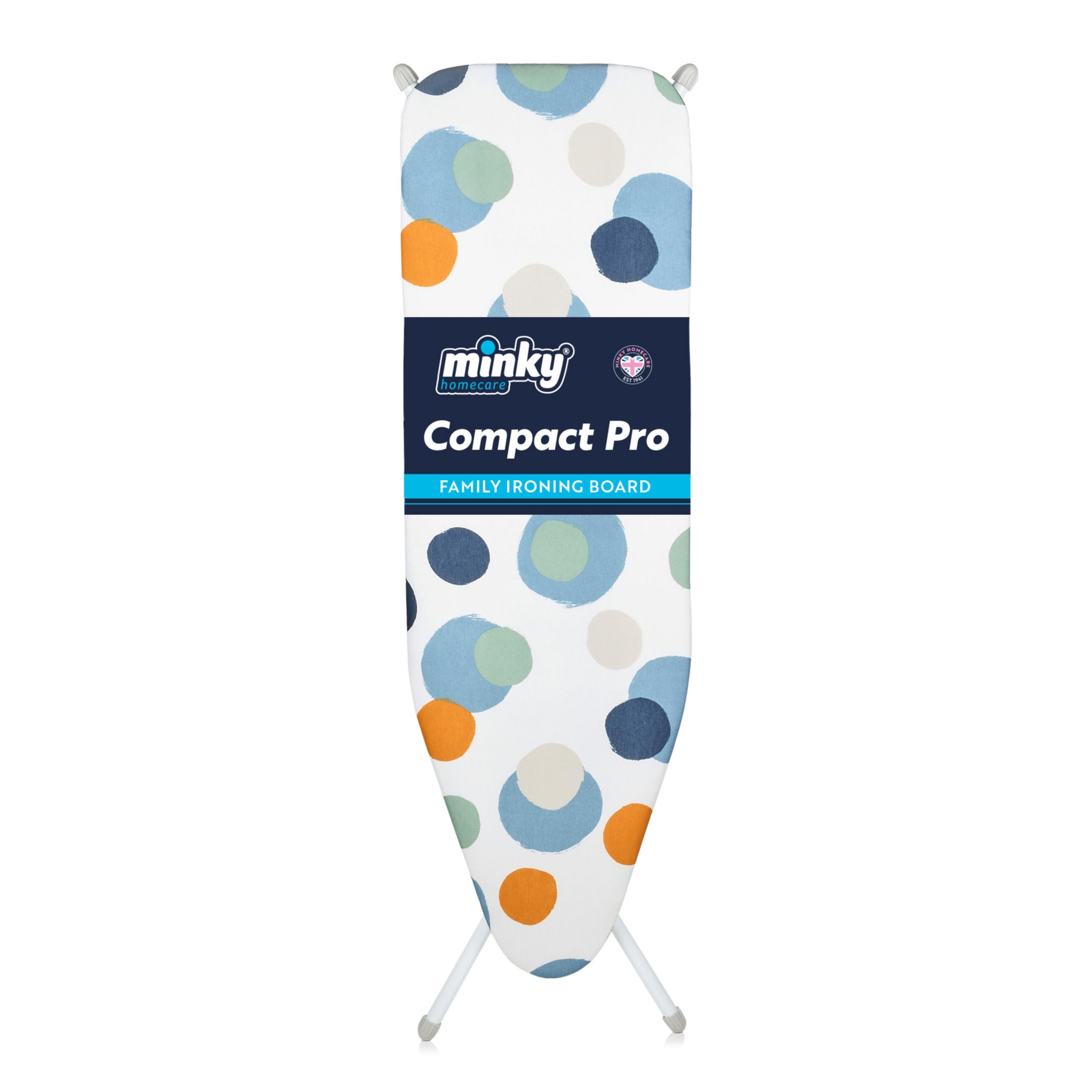 Minky CompactPro 122 x 38cm Family Ironing Board, Up to 89cm, UK Made