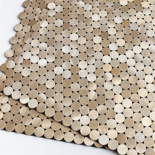 M MOFIT Champagne Gold Penny Round Tiles