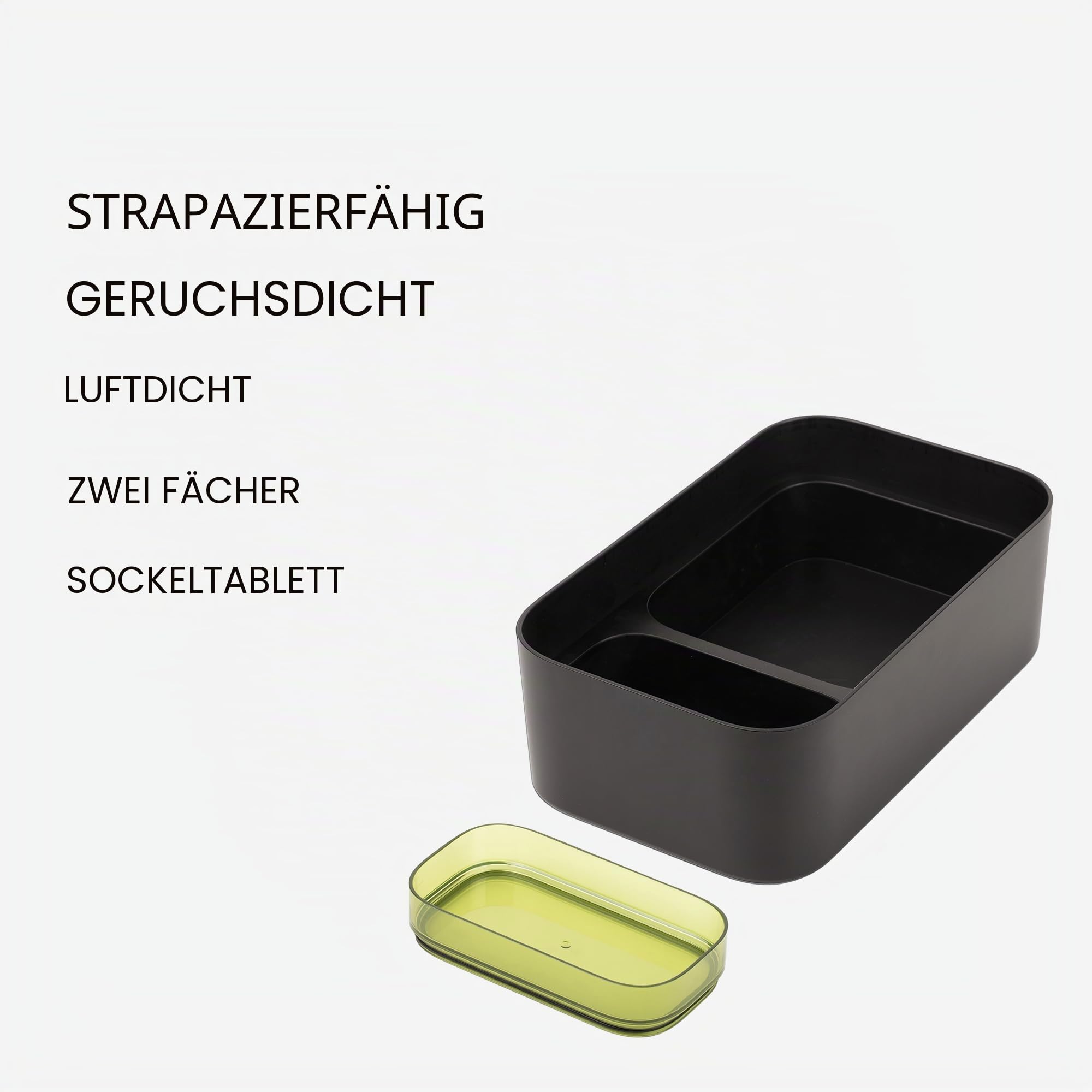 Pax Luftdichte Aufbewahrungsbox - Robuster, Geruchs- und Luftdichter Aufbewahrungsbehälter mit Zwei Innenfächern und Ablagebehälter - Hochwertiger Aluminium-Deckel Dient Gleichzeitig als Ablage