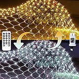 100 LED-Lampen auf transparentem Kabel, Größe des Netzes: 1,3 x 1m, Länge der Zuleitung 10m