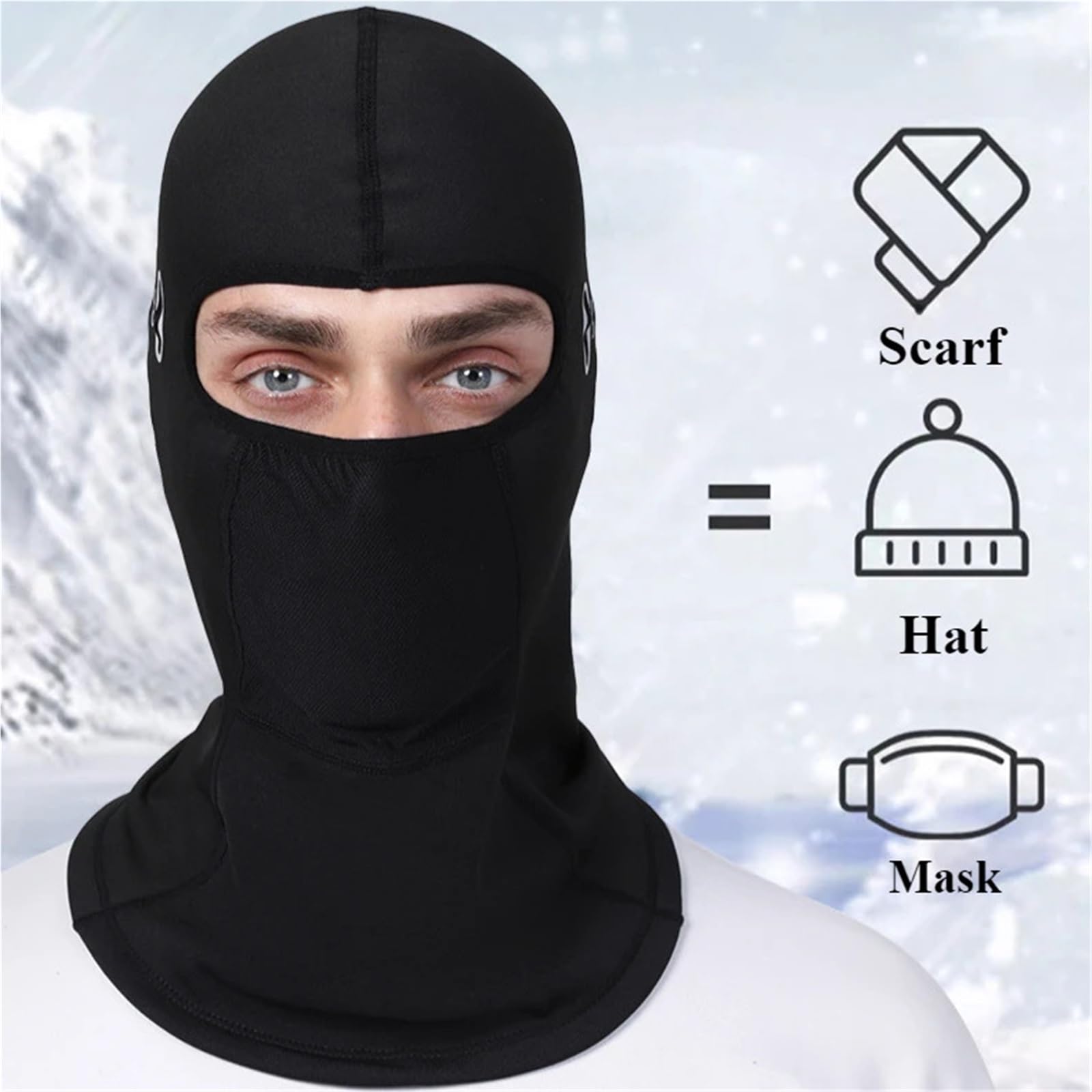 2 Stück Skimaske Herren Winter Warm Fahrrad Motorrad Gesichtsmaske Nackenschutz Winddicht Sport Schal Gesichtsschutz Hut Für Outdoor Sports