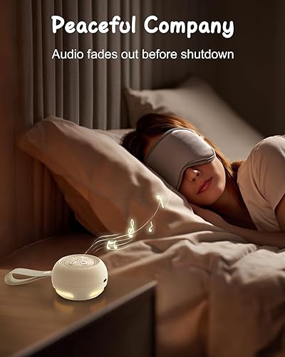 Miniatura 7 de Máquina de sonido de ruido blanco con grabación de voz, máquina de ruido portátil de 16 sonidos relajantes, luz nocturna, temporizador, máquina de