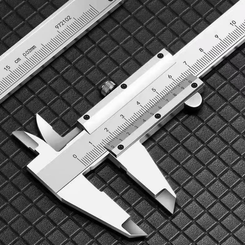 Calibrador Vernier de acero inoxidable de 0 a 200 mm, calibrador mecánico de alta precisión de 0,02 mm con rodillo de ajuste fino, herramienta de medición de 4 vías para mecanizado automotriz