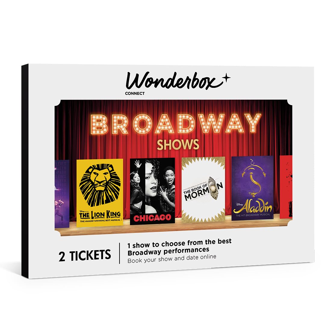WONDERBOX Regalo de experiencia, espectáculos de Broadway, 2 entradas para el espectáculo de Broadway de tu elección, reserva fácil y rápida en línea, idea única de regalo para espectáculos de