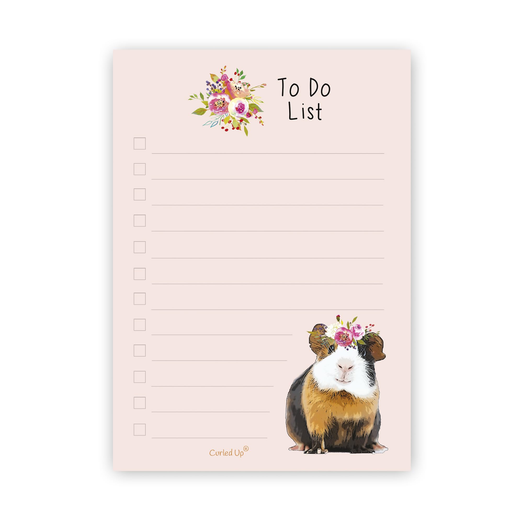 Guinea Pig to Do List Notepad A6 Size - 50 Tear Off Pages - Guinea Pig Gifts Notes Organiser Guinea Pig Lover Memo Desk Pad