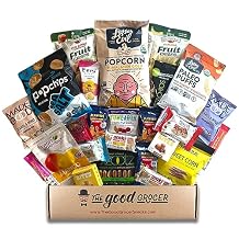 GLUTEN FREE and VEGAN DAIRY and FIG FREE Healthy Snacks Care Package 25 Ct Cookies, Bars, Chips, Fruit, Nuts, Trail Mix, Gift Box Sampler, Office Variety, College Student Care Package, Gift Basket Alternative