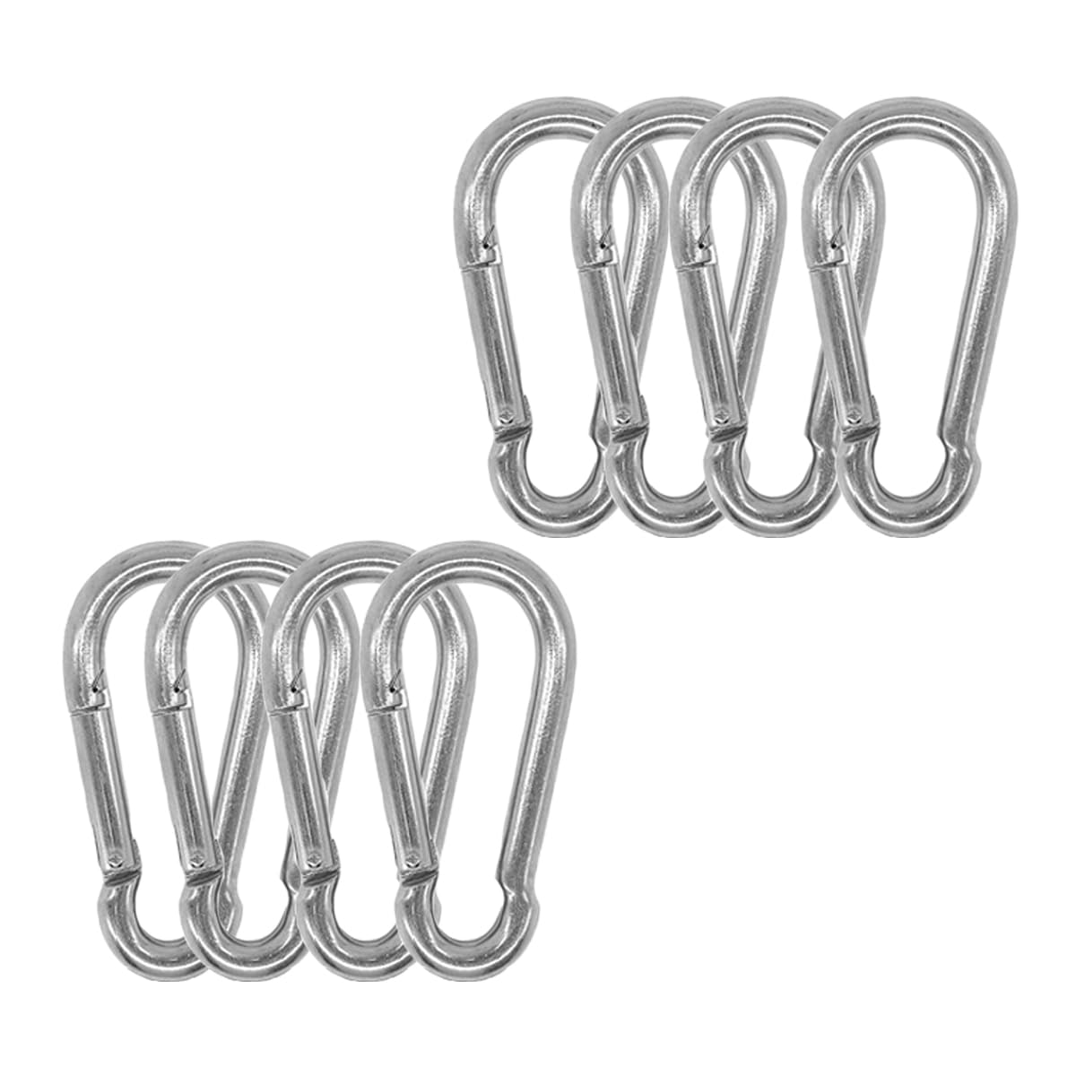 8 Stück Karabinerhaken, Kann 80 kg trageng,φ4.6x50mm, belastbar Karabinerhaken Schlüsselanhänger,Karabiner mit Federhaken,für Rucksack, Hundeleine, Camping, Reisen, Wandern etc