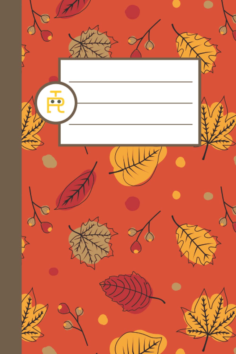 Red Brown and Gold Autumn Leaves: Colorful Fall Leaf Pattern Notebook
