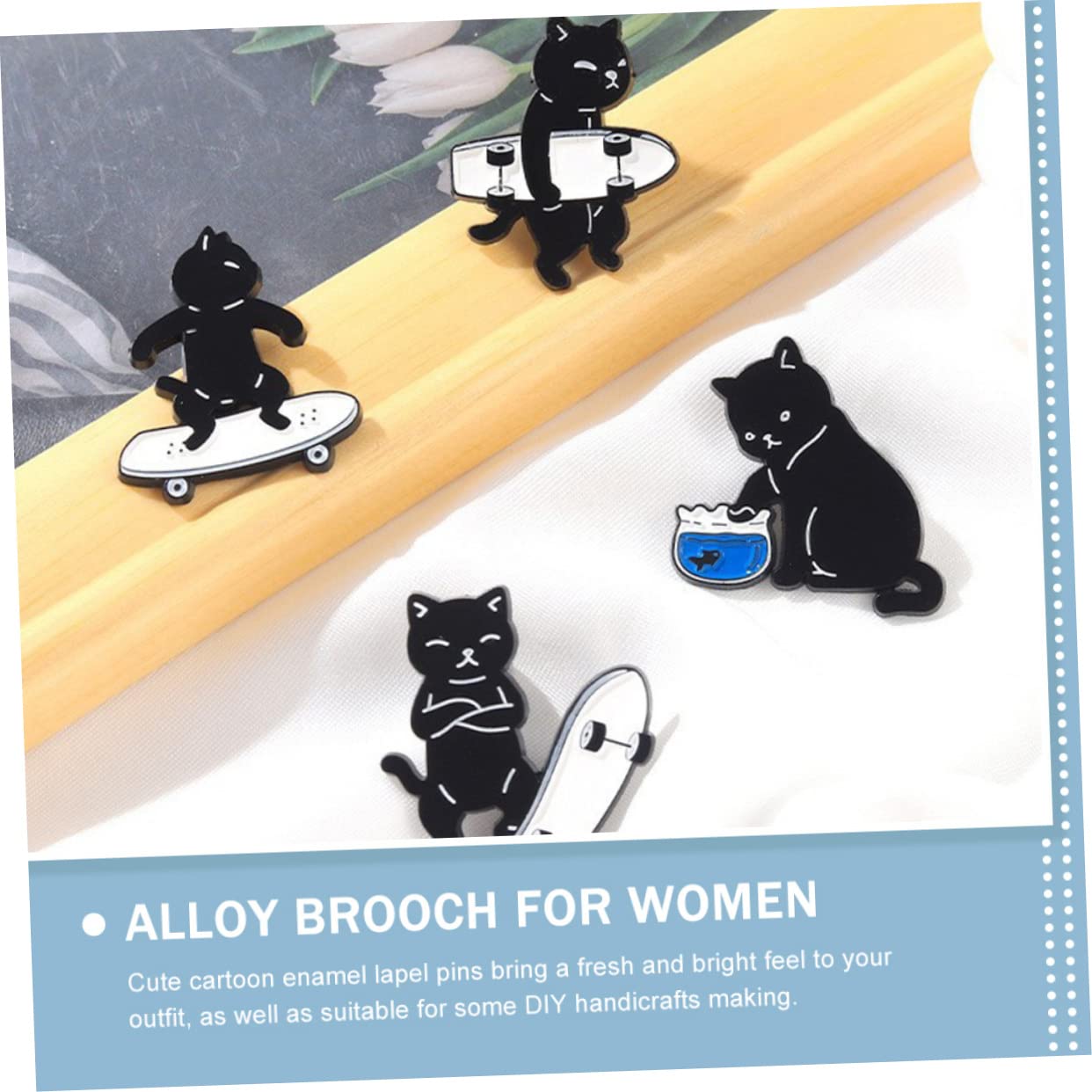 SOIMISS Spilla gatto e nero spilla da bavero animale di gioielli per gatti distintivi perno di abbigliamento spilli per zaini spilla smaltata gatto spille gioielli lega