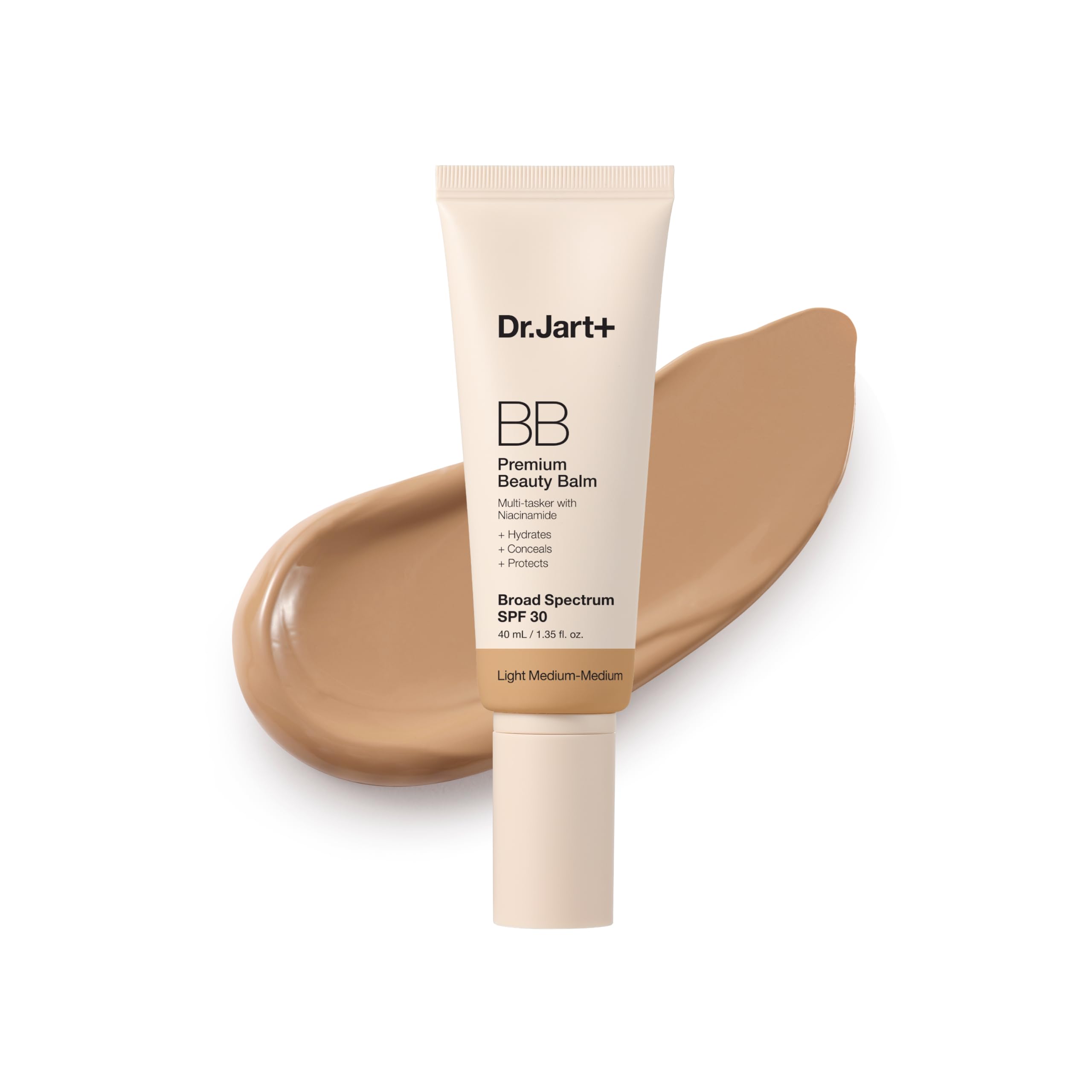 Dr.Jart+ Premium Beauty Balm Korean Tinted Moisturizer with SPF 30 and Niacinamide | bb cream |Skin Tint | Korean Makeup, 1.35 Fl Oz, Light Medium-Medium 02