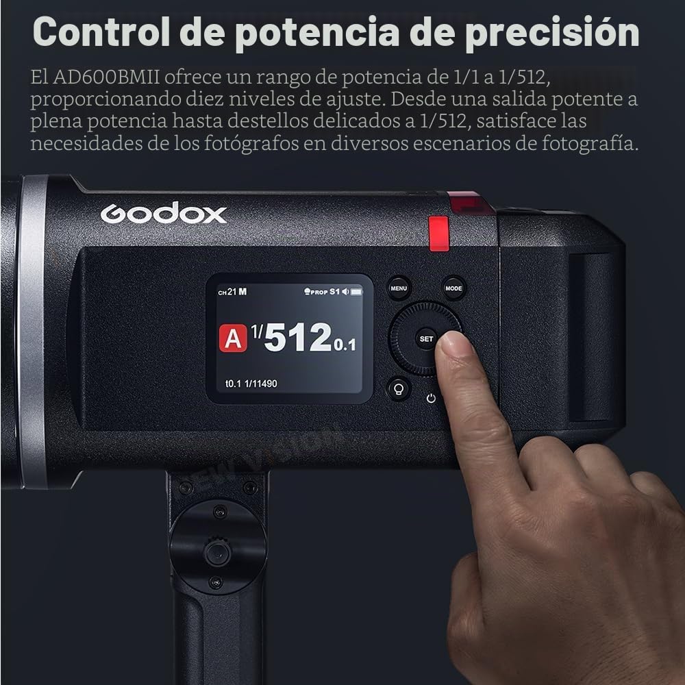 Godox AD600 BM II AD600BM II 600Ws Flash para exteriores, sistema X inalámbrico 2.4G, TTL GN87 HSS 1/8000s, 40W 4800K ± 300K, tiempo de reciclaje 0.01s ~ 0.9s, 1/1 a 1/512, 10 pasos de alimentación