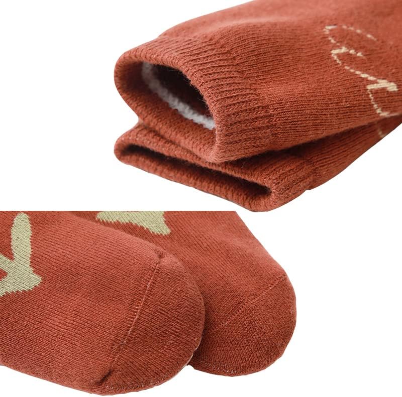 Miniatura 6 de Exegawe Calcetines antideslizantes para bebé, 5 pares de calcetines gruesos y cálidos con empuñaduras