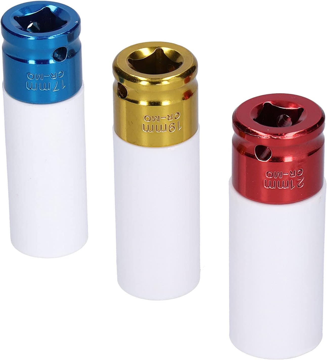 3 Pcs Pneumatic Sleeve Set, Forged from Metallic Steel, Impact, Color Protective Covers, for Car Motorcycle Mechanical Repair, with Storage Box