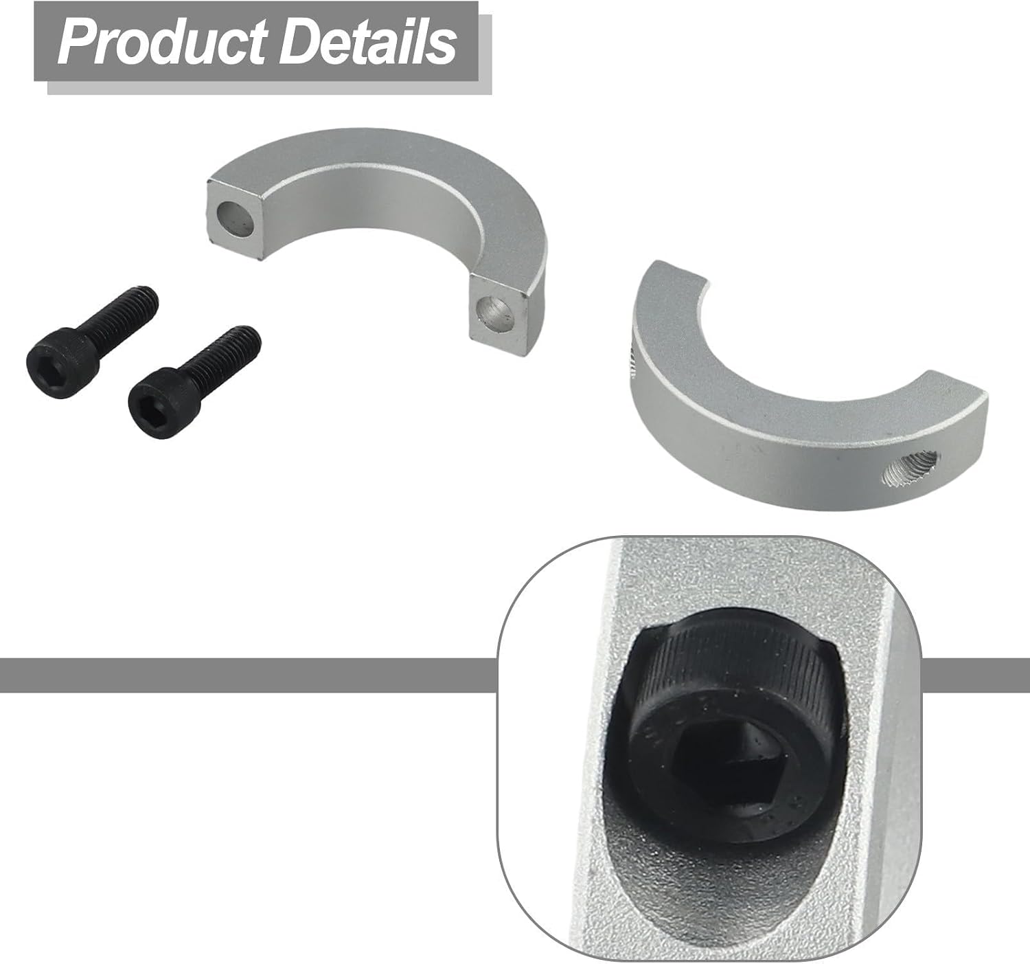 Split Shaft Clamp Collar, Shaft Collar Double Split Clamp-on Carbon Steel With Set Screws For 45Mm 50Mm 55Mm 60Mm Shafts(60mm)