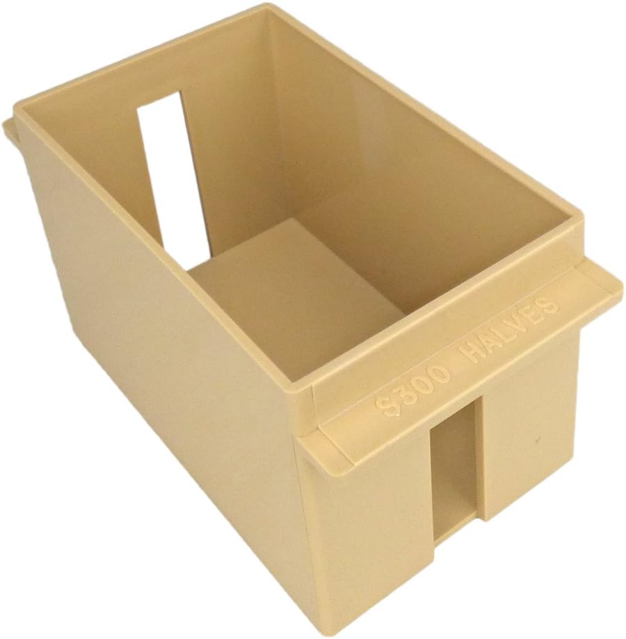 Extra-Capacity Rolled Coin Plastic Storage Tray, Half-Dollar, Beige (1 Tray)
