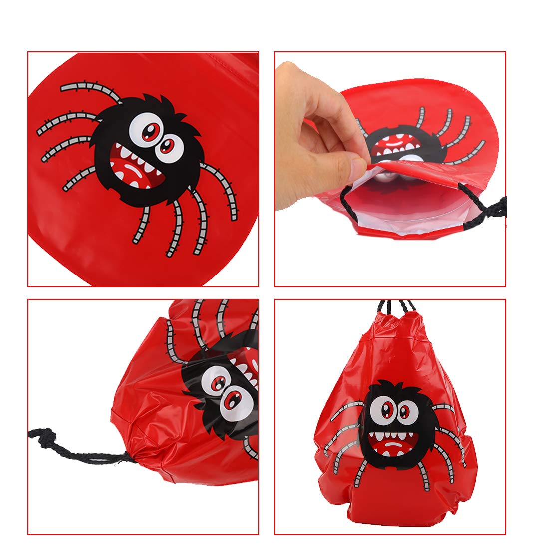 CCINEE 24-Pack Halloween Drawstring Goody Bags - 12 Styles Trick Or Treat Party Favor Bags