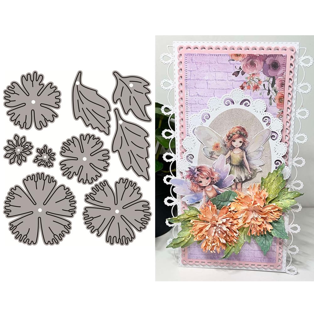 Plants Leaves Die Cuts for Card Making, Patchwork Flowers Metal Cutting Dies for Paper Scrapbooking, DIY Stencils for Album Party Wedding Festivals Decoration